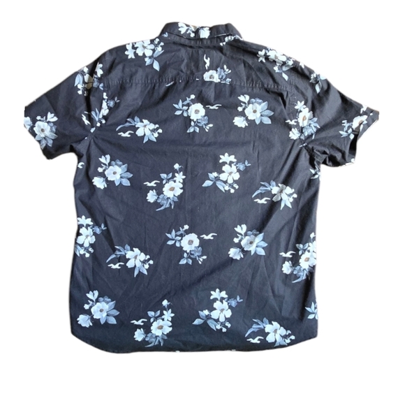 Hollister Floral Black Shirt Size M - Picture 2 of 6